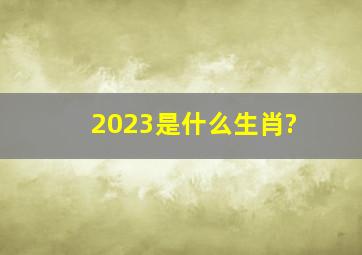 2023是什么生肖?