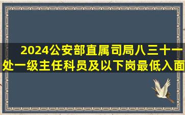 2024公安部直属司局八三十一处一级主任科员及以下岗最低入面分数...