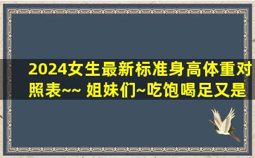 2024女生最新标准身高体重对照表~~ 姐妹们~吃饱喝足又是 