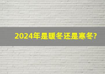 2024年是暖冬还是寒冬?