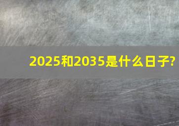 2025和2035是什么日子?