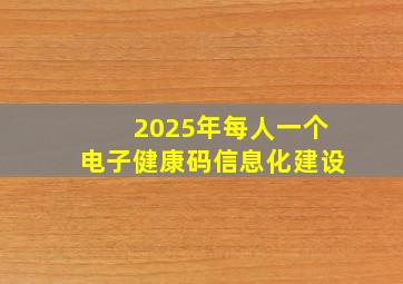 2025年每人一个电子健康码信息化建设