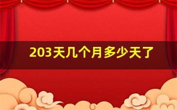 203天几个月多少天了(