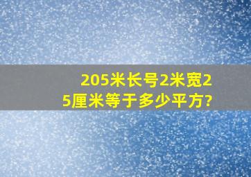 205米长号2米宽25厘米等于多少平方?