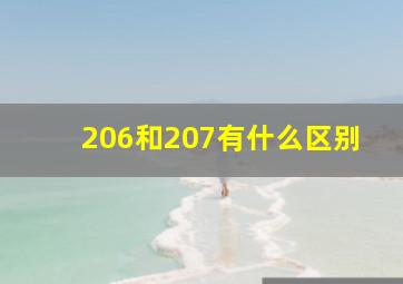 206和207有什么区别