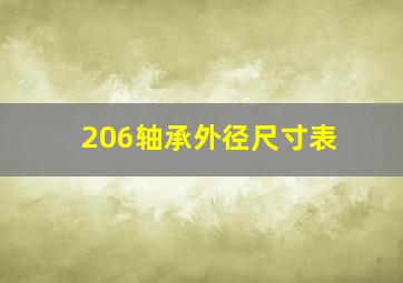 206轴承外径尺寸表