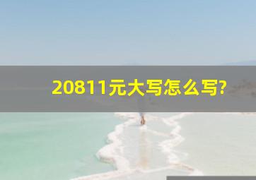 20811元大写怎么写?