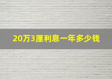 20万3厘利息一年多少钱 