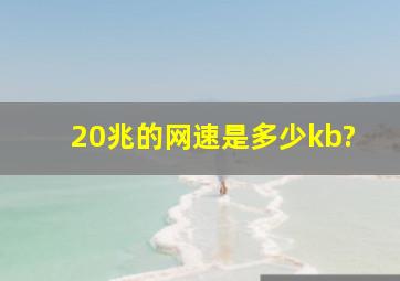 20兆的网速是多少kb?