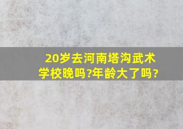 20岁去河南塔沟武术学校晚吗?年龄大了吗?