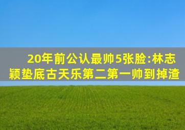 20年前公认最帅5张脸:林志颖垫底,古天乐第二,第一帅到掉渣