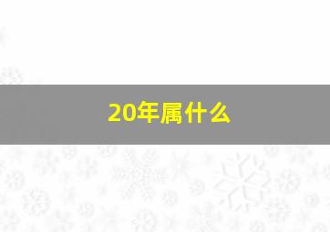 20年属什么