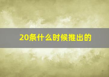 20条什么时候推出的