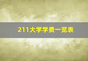 211大学学费一览表