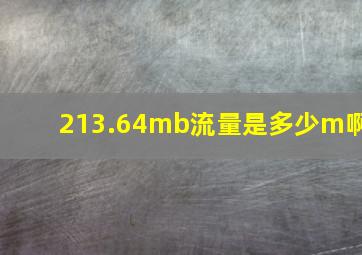 213.64mb流量是多少m啊