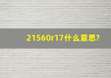 21560r17什么意思?