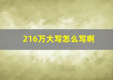 216万大写怎么写啊