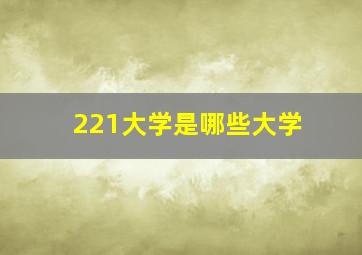 221大学是哪些大学