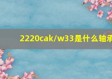 2220cak/w33是什么轴承