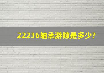 22236轴承游隙是多少?