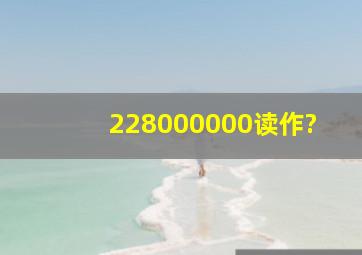 228000000读作?