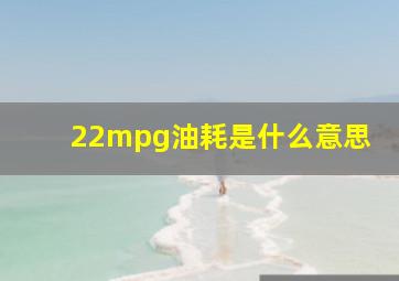 22mpg油耗是什么意思