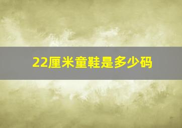 22厘米童鞋是多少码