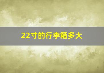 22寸的行李箱多大 