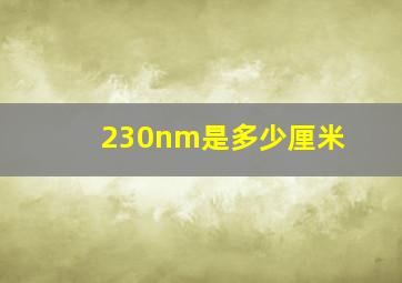 230nm是多少厘米