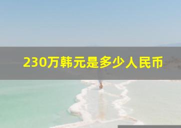 230万韩元是多少人民币