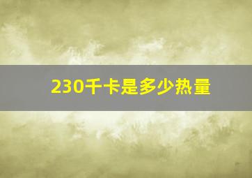 230千卡是多少热量