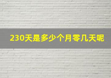 230天是多少个月零几天呢