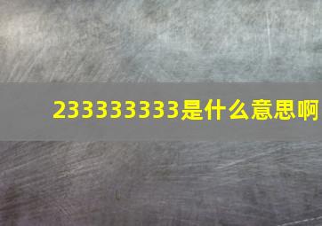 233333333是什么意思啊(