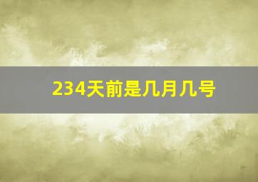 234天前是几月几号