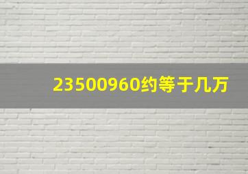 23500960约等于几万