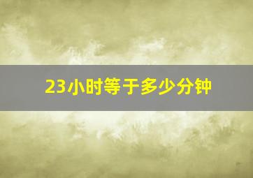 23小时等于多少分钟