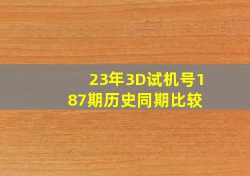 23年3D试机号187期历史同期比较 