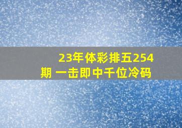 23年体彩排五254期 一击即中千位冷码