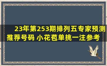 23年第253期排列五专家预测推荐号码 小花苞单挑一注参考 