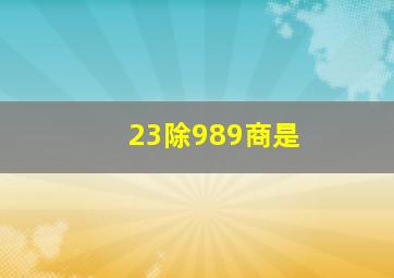 23除989商是