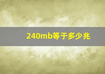 240mb等于多少兆