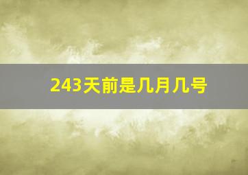 243天前是几月几号