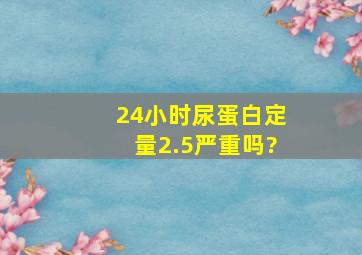 24小时尿蛋白定量2.5严重吗?