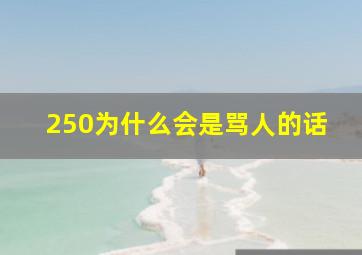 250为什么会是骂人的话