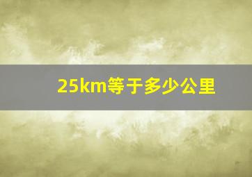 25km等于多少公里