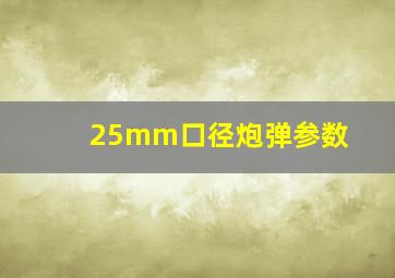 25mm口径炮弹参数