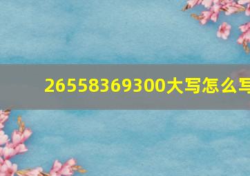 26558369300大写怎么写