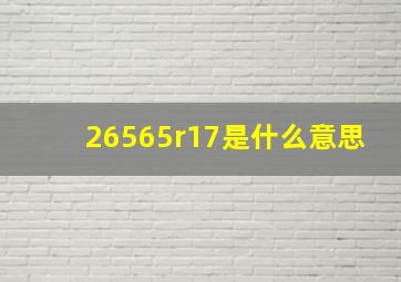 26565r17是什么意思