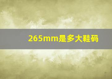 265mm是多大鞋码