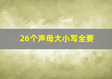 26个声母大小写全要